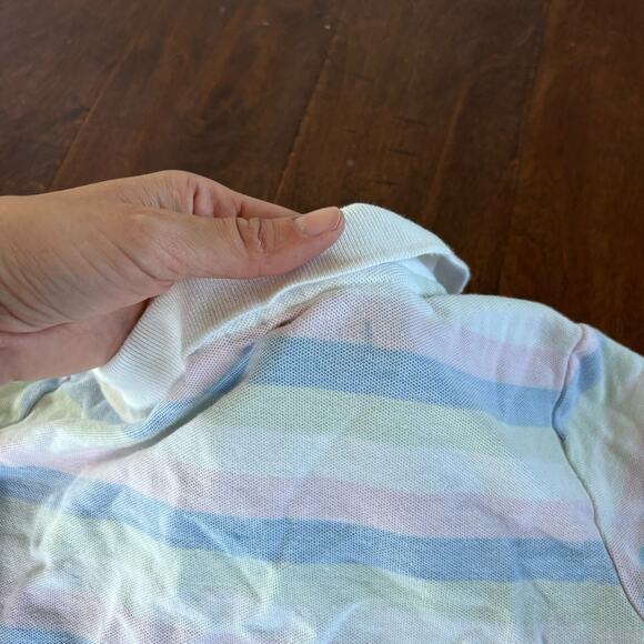 Janie and Jack Boys Size 6 Polo Shirt Striped Pastel Short Sleeve Collared - Picture 3 of 9